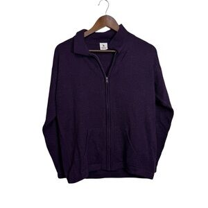 Alpaca Warehouse Alpaca Yarn Purple Zip-Up Sweater
